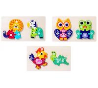 LLTCMYGS Giocattoli Educativi Montessori di Puzzle Abbinamento Animali e Cibo, Giocattoli Educativi di Abbinamento Forme Numerate