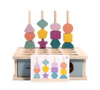 LLTCMYGS Giocattoli impilabili Tre in Uno in Legno Montessori, Giocattoli impilabili per l'ordinamento dei Colori, classificazione delle Forme
