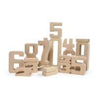 LLTCMYGS Giocattoli Montessori Blocchi Numerici in Legno, Giocattolo Colorato per Ordinare e Impilare i Numeri, Giocattolo per Gare di Equilibrio,Beech Wood Color,43 Pieces