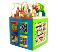LLTCMYGS Giocattoli Montessori in Legno Occupato cubo di attività, Scatola di Gioco motoria fine per Bambini