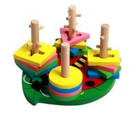LLTCMYGS Giocattoli per Il riconoscimento della Forma e del Colore della Scuola Materna per Bambini, Giocattoli impilabili per Lo smistamento in Legno Montessori
