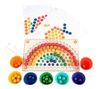 LLTCMYGS Giocattolo Montessori dei Perline Arcobaleno con Chiusura, Gioco di Ordinamento dei Colori e Sviluppo delle Abilità Motorie Fini per Bambini