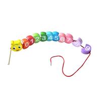 LLTCMYGS Giocattolo Montessori in Legno a Forma di Bruco con Perline da infilare, Gioco educativo precoce per l'apprendimento dei Numeri da 0 a 9