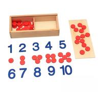 LLTCMYGS Giocattolo Montessori in Legno con Numeri e Pedine, Giocattolo Educativo di Matematica per Il Riconoscimento dei Numeri per Bambini