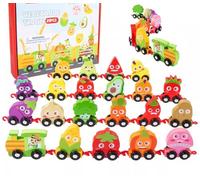 LLTCMYGS Giocattolo Montessori Treno dei Numeri con Frutta e Verdura, Giocattolo per Il Riconoscimento dei Numeri da 1 a 20