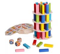 LLTCMYGS Giocattolo Torre di Blocchi di Legno Montessori, Equilibrio e Abilità Motorie Fini per Bambini