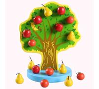 LLTCMYGS Giochi in Legno Montessori a Forma di Albero da Frutta, Giochi per Lo Sviluppo della Motricità Fine dei Bambini