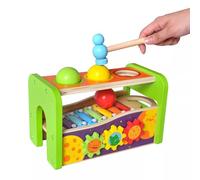 LLTCMYGS Giochi Montessori in Legno a Percussione con Martello e Palline, Giocattoli Educativi per Bambini