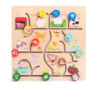 LLTCMYGS Gioco educativo Montessori con Labirinto in Legno, Giocattolo per l'apprendimento cognitivo precoce,Model d