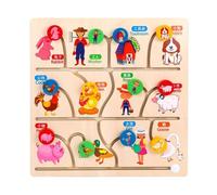 LLTCMYGS Gioco educativo Montessori con Labirinto in Legno, Giocattolo per l'apprendimento cognitivo precoce,Model e