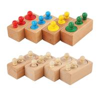 LLTCMYGS Gioco Educativo Sensoriale Montessori con Cilindri a Pomello e Incastri