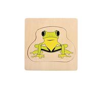 LLTCMYGS Gioco in Legno a Puzzle Multi-Strato, Strumento didattico per Il processo di Crescita delle Rane Montessori