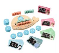 LLTCMYGS Gioco Montessori Balena con Dieci Cornici per Matematica, Gioco di Contare in Legno con Tessere Numeriche per Bambini