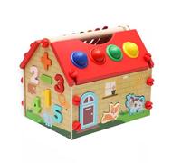 LLTCMYGS Gioco Montessori di Abbinamento a 4 Colori con Casa da Assemblare, Giocattolo Educativo in Legno con Xilofono