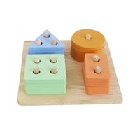 LLTCMYGS Gioco Montessori di Legno per Bambini Piccoli con Formine da Inserire, Set di 4 Pezzi con Tavola con Perno, Gioco Educativo per Abbinare Forme e Colori