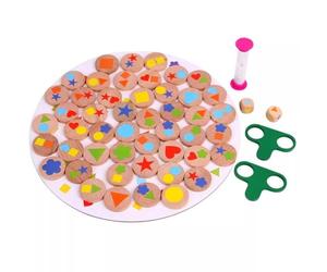 LLTCMYGS Gioco Montessori in Legno per Abbina Forme, Giocattolo Educativo per Memoria e Allenamento della Concentrazione