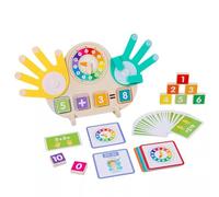 LLTCMYGS Gioco Montessori in Legno per Contare con Le Dita e l'Orologio, Strumento di Apprendimento del Conteggio e del Tempo per Bambini