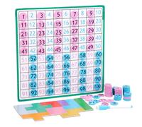 LLTCMYGS Lavagna Numerica Magnetica da 100, Giocattolo Montessori per la Matematica, Riconoscimento dei Numeri da 1 a 100 e Contare