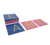 LLTCMYGS Lettere di Sabbia Montessori maiuscole e minuscole, Gioco educativo in Legno per l'apprendimento precoce della Lettura e della Scrittura,Uppercase Letters