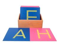LLTCMYGS Lettere di Sabbia Montessori maiuscole e minuscole, Gioco educativo in Legno per l'apprendimento precoce della Lettura e della Scrittura,Uppercase Letters with Boxes