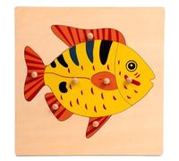 LLTCMYGS Montessori Animal Panel Puzzles, Materiali per Lo Sviluppo dell'Educazione Prescolare,Fish