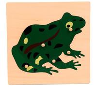 LLTCMYGS Montessori Animal Panel Puzzles, Materiali per Lo Sviluppo dell'Educazione Prescolare,Frogs