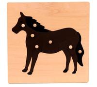 LLTCMYGS Montessori Animal Panel Puzzles, Materiali per Lo Sviluppo dell'Educazione Prescolare,Horses