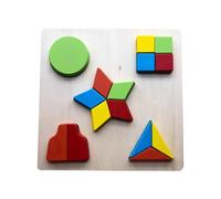 LLTCMYGS Montessori Forma E Riconoscimento del Colore Puzzle Board, Prescolare Colorato Forma di Legno Puzzle
