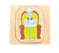 LLTCMYGS Montessori Human Body Life-Cycle Puzzle, Un Aiuto didattico a più Strati per l'intelligenza prescolare,Man