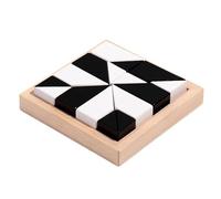 LLTCMYGS Montessori in Bianco e Nero Building Block Puzzle Giocattoli, Formazione capacità di Pensiero Spaziale Logico