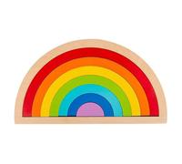 LLTCMYGS Montessori in Legno Arcobaleno Puzzle Building Blocks Giocattoli, Arcobaleno impilamento Building Blocks,Model a