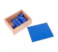 LLTCMYGS Montessori in Legno cilindrico Senza manopole, Materiale per Lo Sviluppo sensoriale per Bambini,Blu