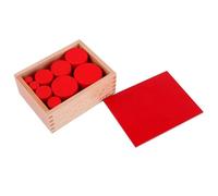 LLTCMYGS Montessori in Legno cilindrico Senza manopole, Materiale per Lo Sviluppo sensoriale per Bambini,Rosso