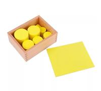LLTCMYGS Montessori in Legno cilindrico Senza manopole, Materiale per Lo Sviluppo sensoriale per Bambini,Giallo
