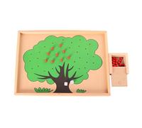 LLTCMYGS Montessori Matematica Insegnamento AIDS, Giocattolo Scatola Albero di Mele in Legno Bambino, Giocattolo Conteggio
