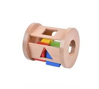 LLTCMYGS Montessori Tamburo Rotante di Forma Geometrica Che insegna l'AIDS, Giocattoli sensoriali per Bambini in Legno
