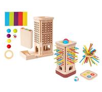 LLTCMYGS Montessori Tavola di Legno Bastone Disegno Gioco, Classico Gioco della Torre Giocattolo Regalo