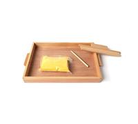 LLTCMYGS Montessori Tavolo da Scrittura in Legno Sabbia Insegnamento AIDS, Scatola Raschia-Sabbia Giocattoli per Bambini,Large
