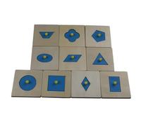 LLTCMYGS Pannelli Geometrici in Legno, Set di Inserti Geometrici in Legno Montessori (10 Pezzi)