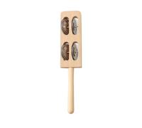 LLTCMYGS Piatto per percussioni Montessori con campanelle, bacchette di legno tintinnanti, mini strumento a percussione a mano