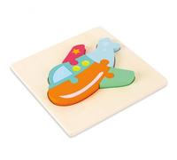 LLTCMYGS Puzzle 3D di Animali e Veicoli in Legno, Giocattoli Educativi Montessori per Bambini,Airplane