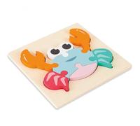 LLTCMYGS Puzzle 3D di Animali e Veicoli in Legno, Giocattoli Educativi Montessori per Bambini,Crab