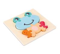 LLTCMYGS Puzzle 3D di Animali e Veicoli in Legno, Giocattoli Educativi Montessori per Bambini,Frog