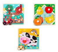 LLTCMYGS Puzzle con perni in Legno Montessori per Bambini, Puzzle educativi per la Prima Infanzia