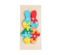 LLTCMYGS Puzzle di Animali dei Cartoni Animati in Legno per Bambini, Giocattoli Puzzle in età prescolare Montessori,Rabbit