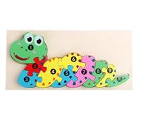 LLTCMYGS Puzzle di Animali dei Cartoni Animati in Legno per Bambini, Giocattoli Puzzle in età prescolare Montessori,Caterpillar