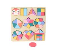 LLTCMYGS Puzzle in Legno Montessori con Forme Geometriche, Gioco Educativo per Ordinare Le Forme e Abbinare i Modelli,Model a
