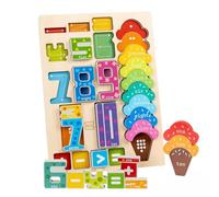 LLTCMYGS Puzzle in Legno Montessori per Operazioni Matematiche e Conteggio, Gioco di Ordinamento e Impilamento di Forme