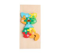 LLTCMYGS Puzzle Montessori 3D di Animali per Bambini Piccoli, Giocattoli educativi in Legno STEM per Bambini,Kitten