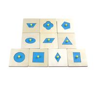 LLTCMYGS Puzzle Montessori a 10 Forme con perni, Gioco in Legno per ordinare Le Forme per Bambini Piccoli